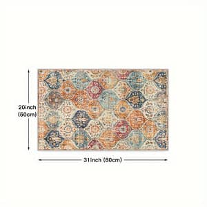 1pc Vintage Moroccan Boho Floral Printed Kitchen Fl Mat, Non-slip Floor Area Rug, Floor Mat, Hand Wash Entrance Room Laundry Bathroom Home Decor, Room Decor Area Rugs Shop Online at Dubai Trades