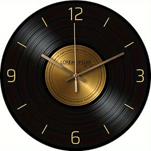 1pc Vinyl Record Wall Clock, Modern Silent Quartz Clock, Glass Material Living Room Decor Clocks Shop Online at Dubai Trades