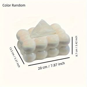 1pc Visually Appealing -shaped Tissue Box Holder – Stylish White Glossy , For Living Room, Bedroom, Kitchen, Bathroom | Plastic Napkin Dispenser, Cute Tissue Box Holder Dining & Entertaining Shop Online at Dubai Trades