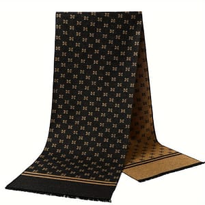 1pc Wejiang Men’s Thick Plaid Fleece Scarf, 180x30cm, Polyester, Mature Style, Woven, For Autumn And Winter – Ideal Gift Accessories Shop Online at Dubai Trades 2