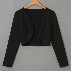 1pc Women’s Casual Long Sleeve Open Front Cardigan Jacket – Solid Color Polyester Knit Cropped Blazer For Spring And Fall Casual Jackets Shop Online at Dubai Trades