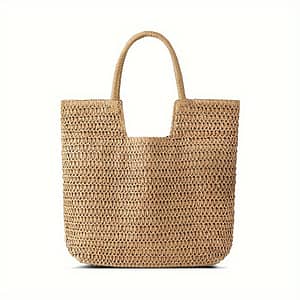 1pc Women’s Straw Beach Tote Bag, Summer Sisal Woven Shoulder Handbag, Large Vacation Carryall Clothing, Shoes & Jewelry Shop Online at Dubai Trades