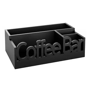 1pc Wooden Coffee Station Organizer, Black Coffee Bar Storage Basket, Kitchen Counter Coffee And Tea , Coffee Accessories Caddy For Home Decor Caddies & Racks Shop Online at Dubai Trades
