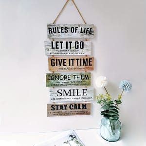 1pc Wooden Decoration Hang Tags, Encouragement For Decoration, Rules Of Life, Room Decoration Wooden Old Hang Tags, Holiday Gifts Decorative Accessories Shop Online at Dubai Trades