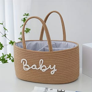 1pc Woven Storage Basket, Portable Storage Basket, Bottle Diaper Mother Bag, Tableware Organizer Basket For Bedroom, Kitchen, Bathroom Accessories Storage Baskets, Bins & Containers Shop Online at Dubai Trades