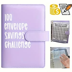 1pc, -day Money Saving Binder, Way To 5, A5 Savings Moneychallenges Binder Budget Binder With Cash Notebook 25pcs 4-grid Inner Pages () + Page Health & Household Shop Online at Dubai Trades