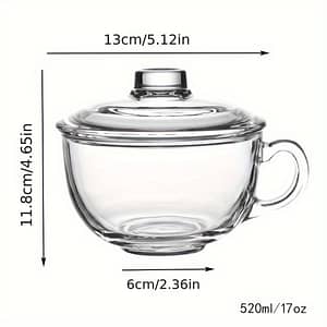 1set Glass Cup 17oz Clear Coffee Mug With Lid For Breakfast Tea, Milk, Beverage, Oats, Yoghurt Cups, Mugs, & Saucers Shop Online at Dubai Trades