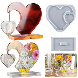 1set Large Heart Display Resin Silicone Casting Mold, Diy Photo Heart Shape Silicone Mold For Home Decoration Wedding Ornament Graduation Souvenir Arts, Crafts & Sewing Shop Online at Dubai Trades