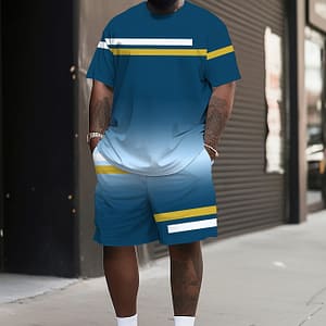 2 Men’s Color- Casual Round-neck Short-sleeve Oversized T-shirts And Shorts, Summer And Workouts, Plus Size Clothing, Shoes & Jewelry Shop Online at Dubai Trades