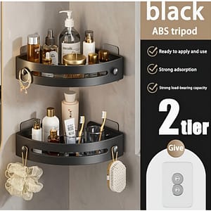 2 Pack Corner Shower Caddy, Adhesive Shower Shelves No Drilling, Toilet Storage Rack Without Punching Rustproof Bathroom Shower Organizer Wall Mounted With , Black Bathroom Storage & Organization Shop Online at Dubai Trades