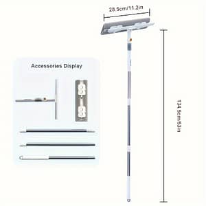 2-in-1 Glass Wiper, Multi-functional Plastic & Stainless Steel Window Cleaning Tool, Ideal For Bathroom, Outdoor, Wall, Floor, And Glass Surfaces Cleaning Supplies Shop Online at Dubai Trades