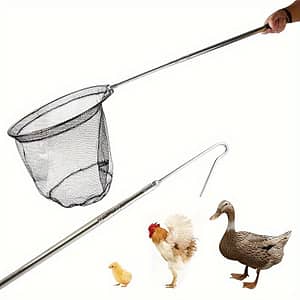 2-in-1 Stainless Steel Chicken With Extendable Leg Hook & Net – Poultry, Turkeys, Ducks & Fish Farm & Ranch Shop Online at Dubai Trades