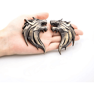 2-pack Universal Wolf Head 3d Metal Emblem – Automotive Motorcycle Fender Rear Side Styling Badge Decal, Metal Material, Car Exterior Accessory Automotive Shop Online at Dubai Trades