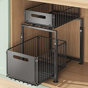2-tier Pull-out Sliding Drawer Organizer – Metal Basket For Kitchen, Bathroom & Office Storage, Kitchen Drawer Organizer Home & Kitchen Shop Online at Dubai Trades