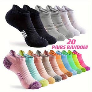 20 Pairs/30 Pairs/40/50 Pairs Of Random Colors Solid Simple Sports Short Socks, Running, Sweat Absorbing, Breathable, Daily Versatile For Women, Short Socks Accessories Shop Online at Dubai Trades