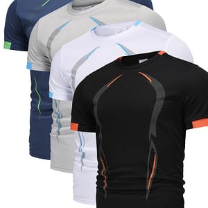 2024 Popular ‘ Fitness Running Tops, Breathable, Comfortable, Soft Outdoor Sports T-shirts Available In Black, White, Gray, And Navy Blue, Sold As A Four-piece Set. Australian Rules Football Shop Online at Dubai Trades 2