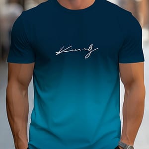 2024 Vintage-inspired Men’s Gradient T-shirt – Casual Short Sleeve, Crew Neck, Polyester , Machine Washable – Summer Clothing Shop Online at Dubai Trades