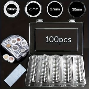 20/25/27/30mm 100pcs Commemorative Coin Box Coin Collection Box Display Cabinet Storage Box With Inner Pad For Collection Coin Collecting Storage Shop Online at Dubai Trades 2