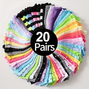 20/40 Pairs Heart Print Socks, Valentine’s Day Candy Colored Ankle Socks, Women’s Stockings & Hosiery Accessories Shop Online at Dubai Trades