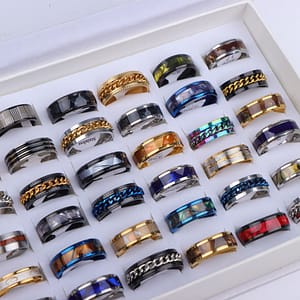 20/pack Fashion Casual Trend Stainless Steel Men And Women Mixed Rings, Daily And Party Rings, Accessories, Jewelry Rings Clothing, Shoes & Jewelry Shop Online at Dubai Trades