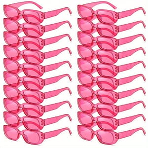 20pcs New Women Square Glasses Fashion And Jelly Colored Glasses Pink Glasses Suitable For Party Dressing Matching Accessories Shop Online at Dubai Trades