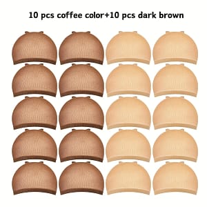 20pcs Stretch Nylon Wig Caps Brown&light Brown Wig Cap Suitable For Lace Front Wigs For Beauty & Personal Care Shop Online at Dubai Trades