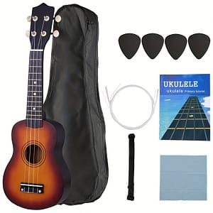 21-inch Soprano Ukulele Sunburst Hawaii Guitar 4 Strings Instrument For Beginner Folk & World Shop Online at Dubai Trades 2