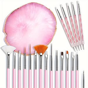 21pcs Nail Art Brush Set, Double-ended Dotting Pens & Mixing Palette, Formaldehyde-free Manicure Tools Kit For Diy , Nail Accessories Beauty & Personal Care Shop Online at Dubai Trades