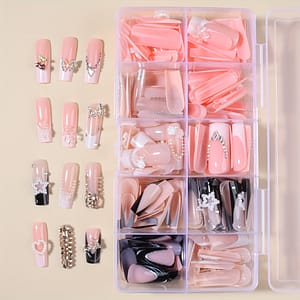 240pcs Y2k -on Set – Long Square, Glossy With Rhinestones & , Reusable Acrylic Fake For Women And Girls Beauty & Personal Care Shop Online at Dubai Trades