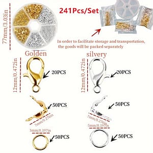 241pcs Jewelry Making Kit With Lobster Clasps, Jump Rings, End Crimps, Beads – Alloy Craft Set For Diy Bracelets & Necklaces – Handmade Jewelry Findings Box Set Clothing, Shoes & Jewelry Shop Online at Dubai Trades