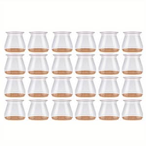 24pcs Transparent Silicone Chair Leg Covers With Felt Pads – Scratch & Noise Reduction Floor Protectors, , For Use, Chair Leg Floor Protectors Furniture Hardware Shop Online at Dubai Trades