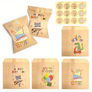 10/30/50pcs, Party Favor Bags, Paper Gift Bags, Candy Goodie Bags With 1/3/5 Sheets Of Stickers For Halloween, Christmas, Birthday, Wedding Parties, Small Business Supplies Gift Bags Shop Online at Dubai Trades 3