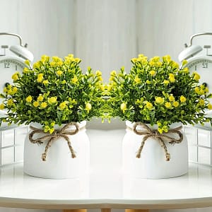 2/5pcs Artificial Potted Flowers Plants, Fake Lavender In Macaron Pot, Fake Flowers Bonsai For Indoor Outdoor Home Kitchen Office Desktop Wedding Decor Artificial Plants & Flowers Shop Online at Dubai Trades 2