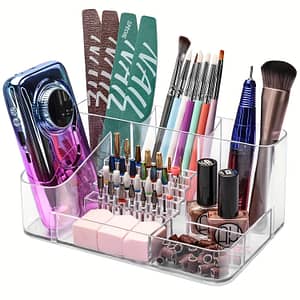 28-slot Nail Drill Bit Holder – Transparent Plastic Organizer For Manicure Tools, Skincare & Gadgets Storage, Storage Bins For Home Organization Baskets, Bins & Containers Shop Online at Dubai Trades