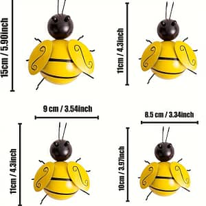 [2d Flat] 4pcs Metal Bee Decorations, 3d Iron Artistic Sculpture, Metal Bee Wall Decor, For Garden Yard Fence, Lawn, Bedroom Wall Decoration, Room Decor Arts, Crafts & Sewing Shop Online at Dubai Trades 2