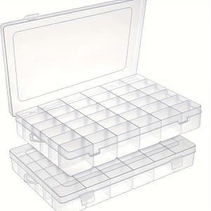 2pcs 36-compartment Clear Plastic Organizer Boxes Stickers – Crafts, Beads & Storage, Jewelry Organizer Storage Arts, Crafts & Sewing Shop Online at Dubai Trades