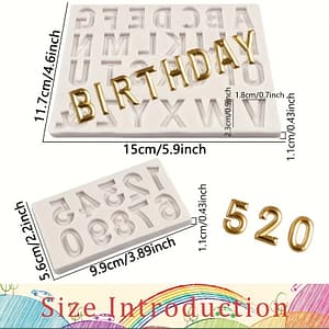 2pcs Alphabet & Number Silicone Molds For Diy Crafts – Resin, Clay, Plaster Decorations – Ideal For Anniversaries, Valentine’s Day Arts, Crafts & Sewing Shop Online at Dubai Trades