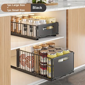 2pcs Large Capacity Metal Pull-out Storage Drawers – Lightweight, Single Layer Organizer For Kitchen & Restaurant Counters Cabinet & Drawer Organization Shop Online at Dubai Trades