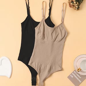 2pcs Seamless Triangular Bodysuit, Hand Wash Or , Solid Color, Side Detail Bodysuits Shop Online at Dubai Trades 2