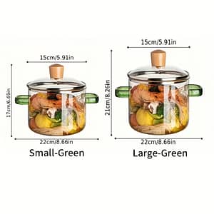 2pcs Set High Borosilicate Glass Cookware – Clear, Multi-use Pots With Lids & Handles For Stew & Soup, , Electric Stove Compatible Cookware Shop Online at Dubai Trades