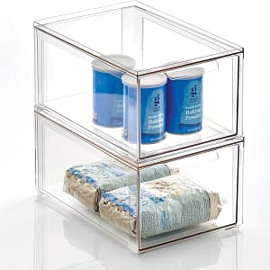 2pcs Stackable Clear Plastic Storage Bins With Pull-out Drawers – Kitchen, Pantry, Fridge & Freezer Organization, Supplies Storage Container, Cabinet Appliances Shop Online at Dubai Trades