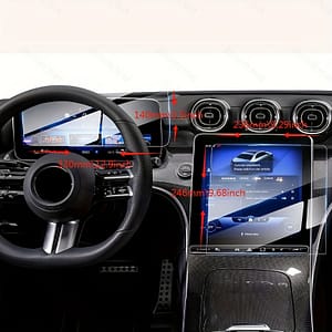 2pcs Tempered Glass Screen Protector For Mercedes 2023 20242025 For C 2022 2023 2024 202511.9 Inch Center Display Touch Screen & 12.3 Inch Instrument Cluster Screen Automotive Shop Online at Dubai Trades 2