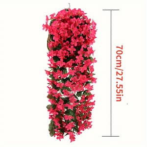 2pcs Vibrant Artificial Flower Hanging Baskets – Rose In Red, Pink, & Purple, Outdoor & Home Decoration, Wedding Accents, No Maintenance Required Artificial Flowers Shop Online at Dubai Trades