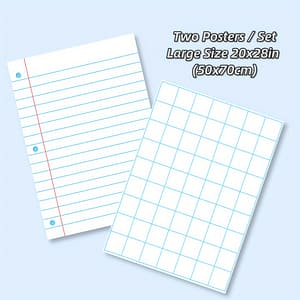 2pcs/set 20x28inch Laminated Dry Erase Posters Sets, Large Quadrille Grid White Lined Poster Chart For Classroom Home And Office Halloween Christmas Gift Handwriting Aids Shop Online at Dubai Trades