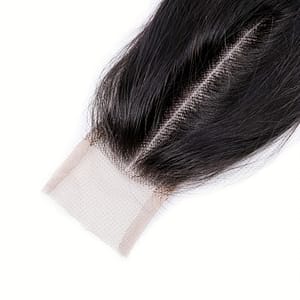 2×4 Lace Closure Straight Hair 100% Human Hair Hand-tied Baby Hair Middle Part Closure- For Women Beauty & Personal Care Shop Online at Dubai Trades 2