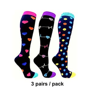 3 Pairs Socks For Men And Women, Stockings Knee High Stocking For Sports Nurses Clothing Shop Online at Dubai Trades