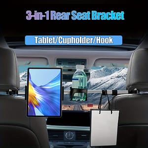 3-in-1 Car Back Seat Tablet/mobile Phone Holder Car Cup Holder Car Hook Retractable And Rotatable Accessories Shop Online at Dubai Trades