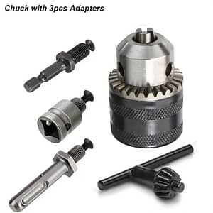 3-in-1 Drill Chuck Adapter With Sds, Hex & Socket Square – 1/16″ To 1/2″ For Impact Tools – Steel Construction – Boost Your Drilling Business, Industry & Science Shop Online at Dubai Trades