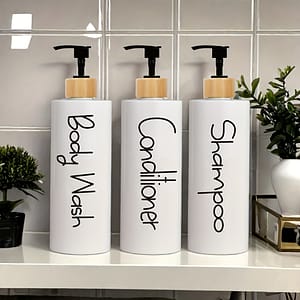 3-pack Minimalist Bathroom Dispenser Bottles, Plastic, Unscented Shampoo, Conditioner, Body Wash Containers Beauty & Personal Care Shop Online at Dubai Trades