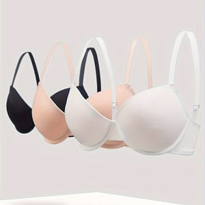 3-pack Sexy Nylon Push Up Bras With Padded Underwire, High Support Knit Fabric, Solid Color, Removable Straps For Women Bras Shop Online at Dubai Trades